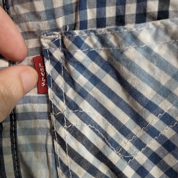 Levi strauss boys plaid blue button up long sleeve shirt size 4T - Picture 8 of 9